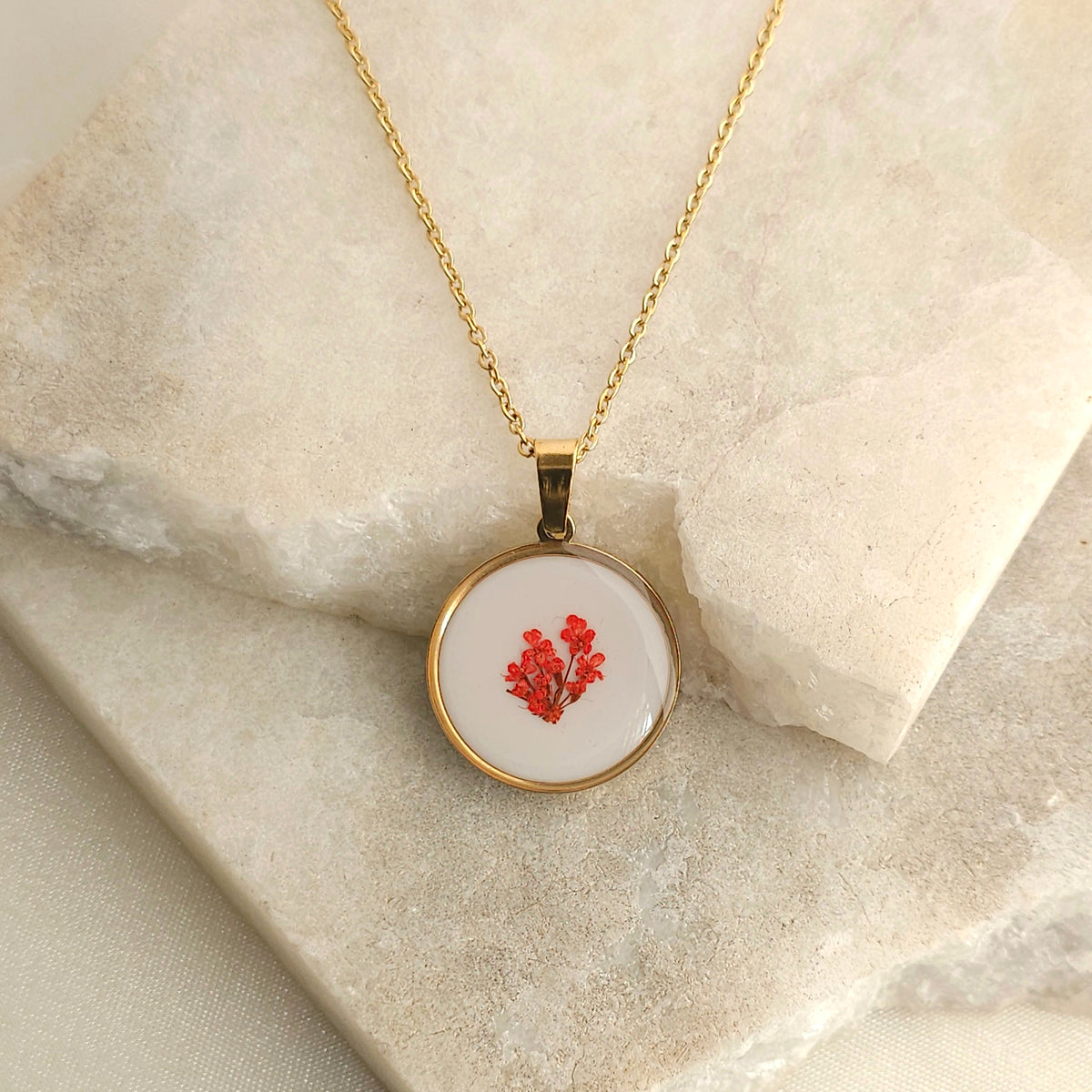 Scarlet Bloom Resin Neckpiece
