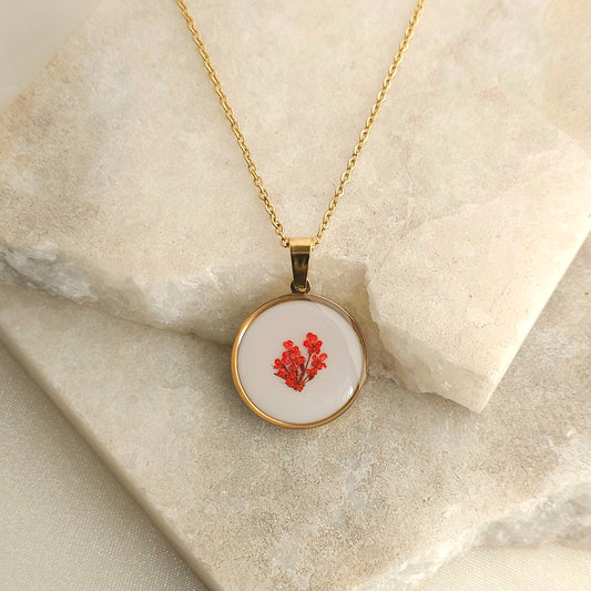 Scarlet Bloom Resin Neckpiece